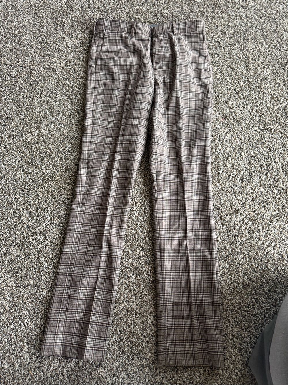 Murano Taupe Plaid Pants with Black Windowpane - Picture 2 of 4